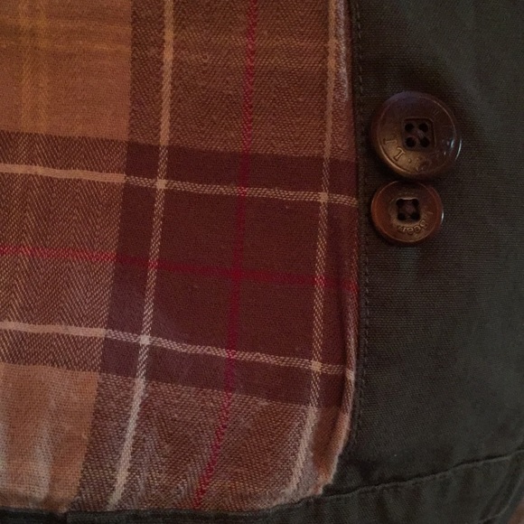 L.L. Bean army green100%cotton brown corduroy trim - Picture 8 of 8